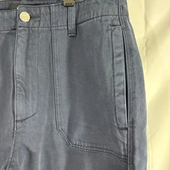 NWT PAIGE Kirby StraightLeg Jeans Vintage Dark Blue Utility Flap Pockets Size 27 - Picture 5 of 10